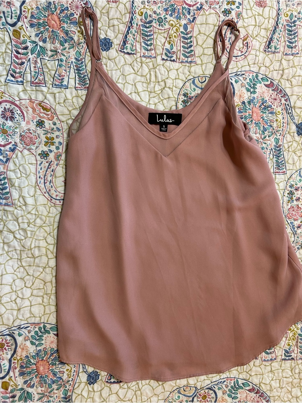 Lulu's Dusty Rose Satin V-Neck Cami